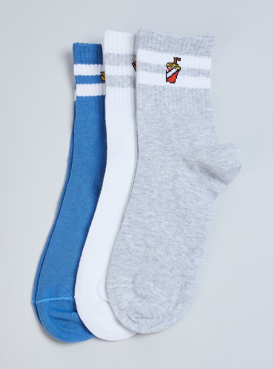 Boys Striped Long Length Socks - Pack of 3