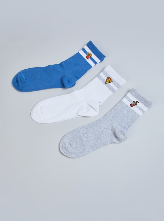 Boys Striped Long Length Socks - Pack of 3