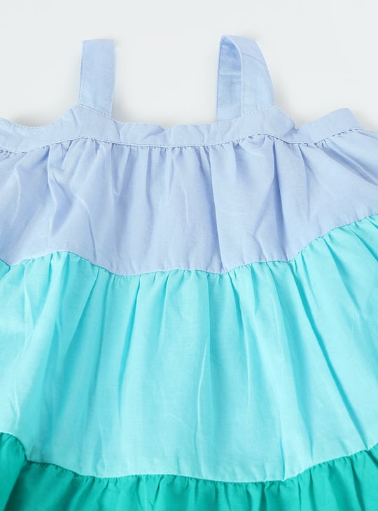 Girls Colourblocked Tiered Dress