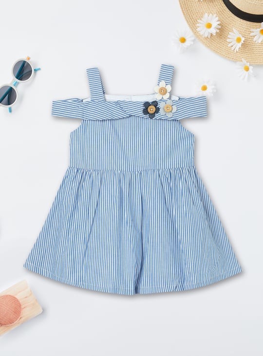 Girls Striped Fit & Flare Dress