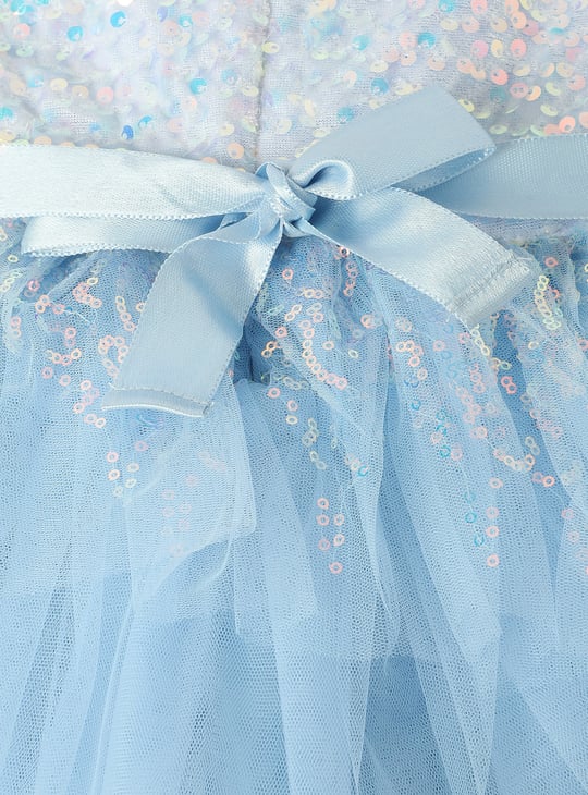 Girls Sequinned Tiered Dress
