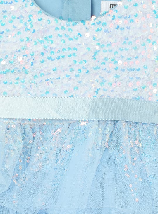 Girls Sequinned Tiered Dress