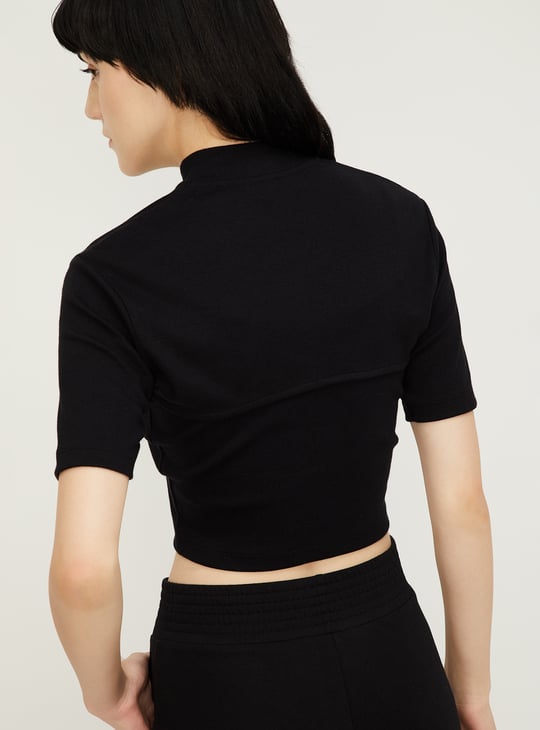 Women Ribbed Layered Crop Top