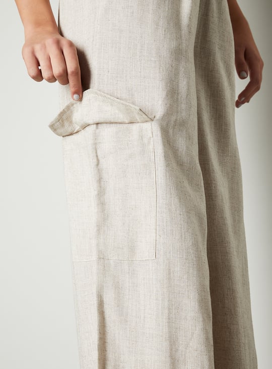 Women Solid Wide Leg Trousers