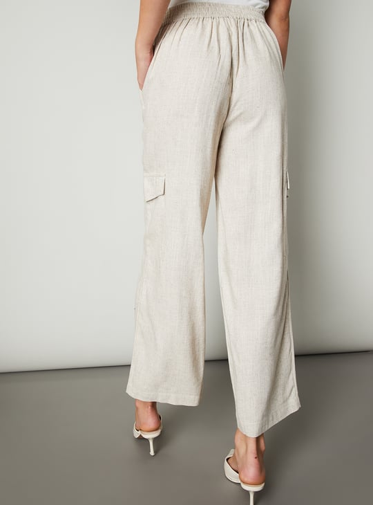 Women Solid Wide Leg Trousers