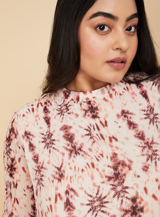 Women Printed Accordion Pleated A-Line Dress