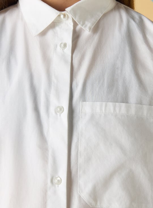 Girls Oversized Solid Shirt