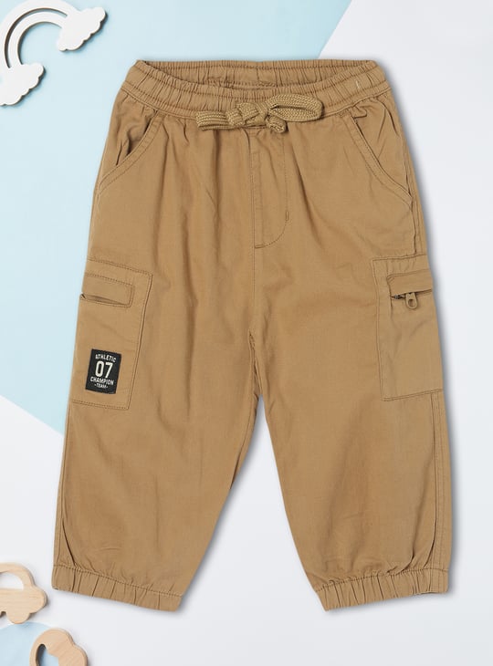 Boys Solid Zip Pocket Jogger Trousers