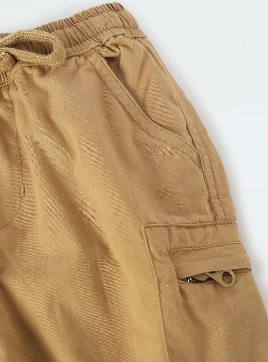 Boys Solid Zip Pocket Jogger Trousers