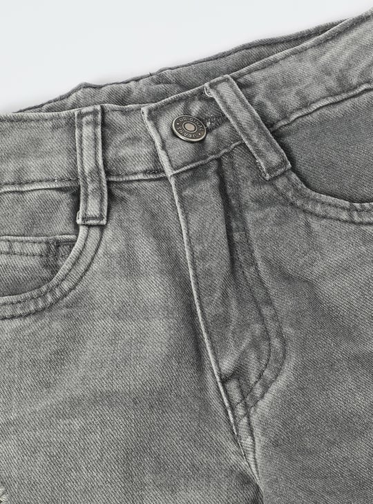 Boys Loose Fit Distressed Jeans