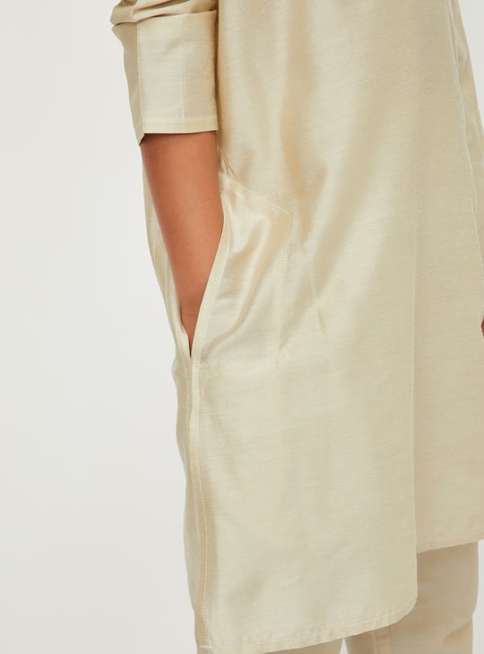 Boys Embroidered Kurta Set with Nehru Jacket