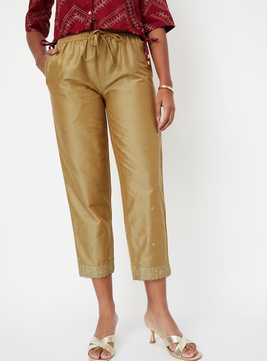 Women Embroidered Straight Pants