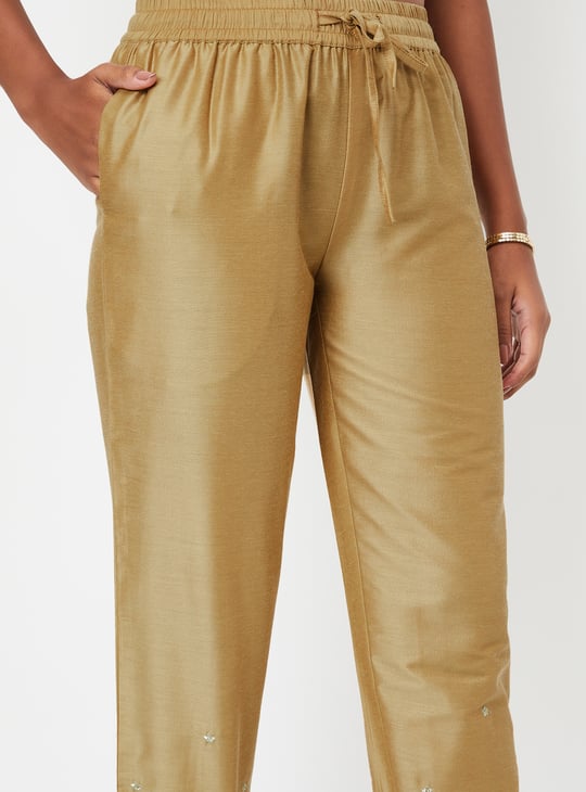 Women Embroidered Straight Pants