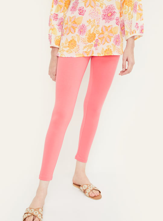 Women Solid Ankle-Length Leggings