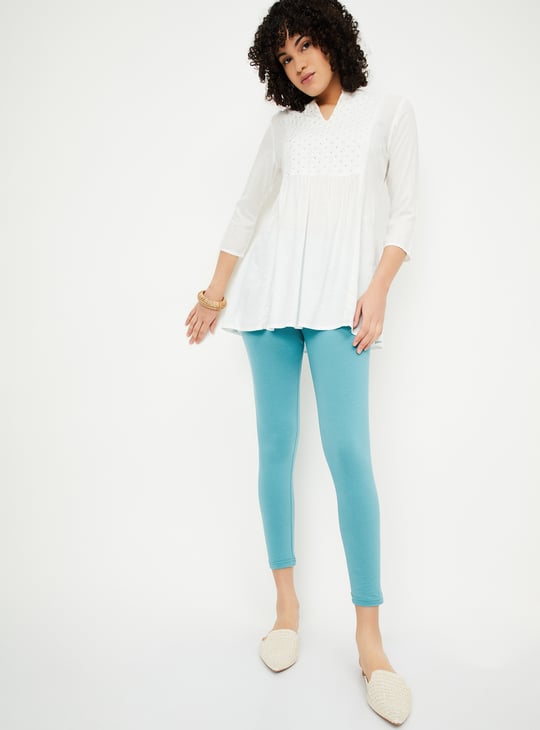 Women Solid Ankle-Length Leggings
