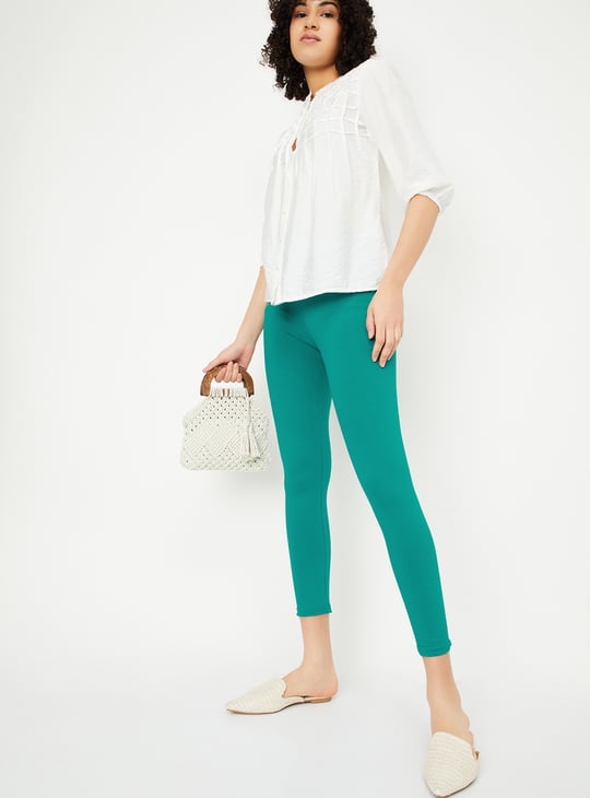 Women Solid Ankle-Length Leggings