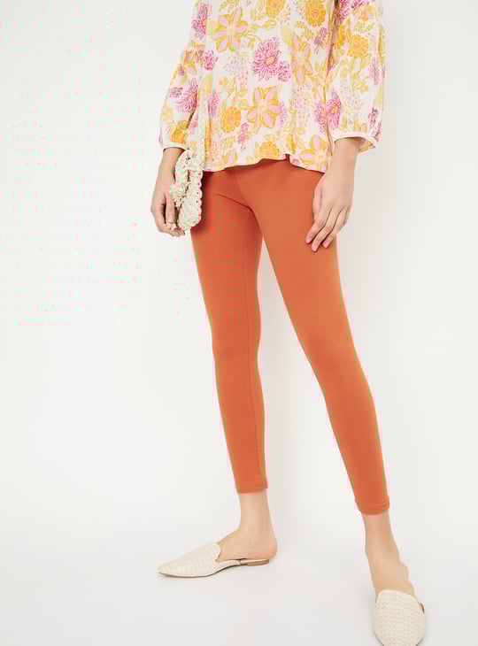 Women Solid Ankle-Length Leggings