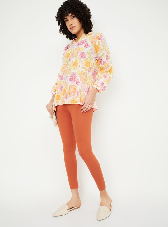 Women Solid Ankle-Length Leggings