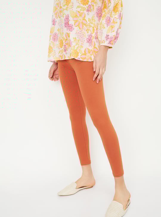 Women Solid Ankle-Length Leggings