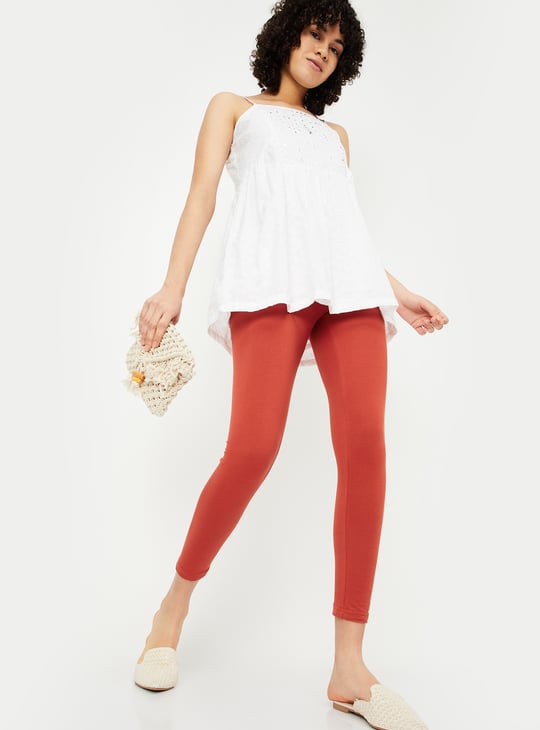 Women Solid Ankle-Length Leggings