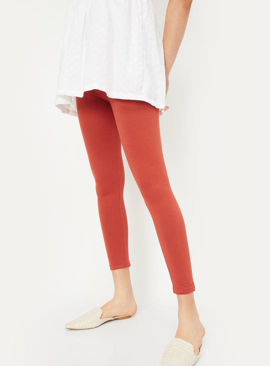 Women Solid Ankle-Length Leggings