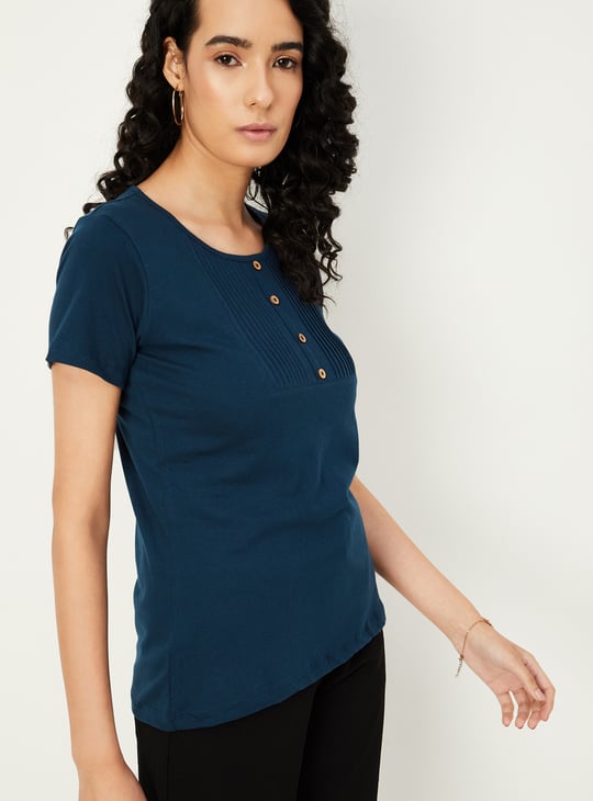 Women Pintuck Yoke Top