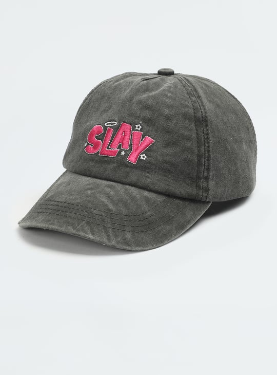 Girls Embroidered Denim Baseball Cap