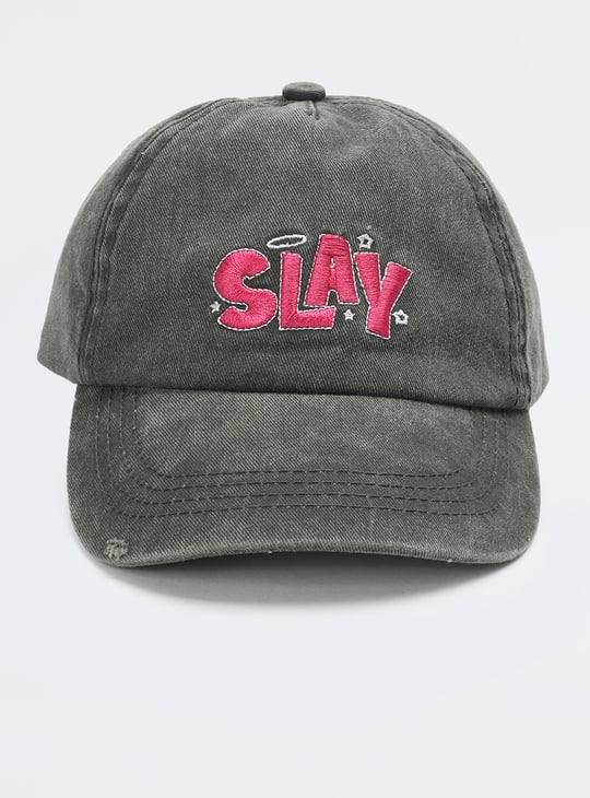 Girls Embroidered Denim Baseball Cap