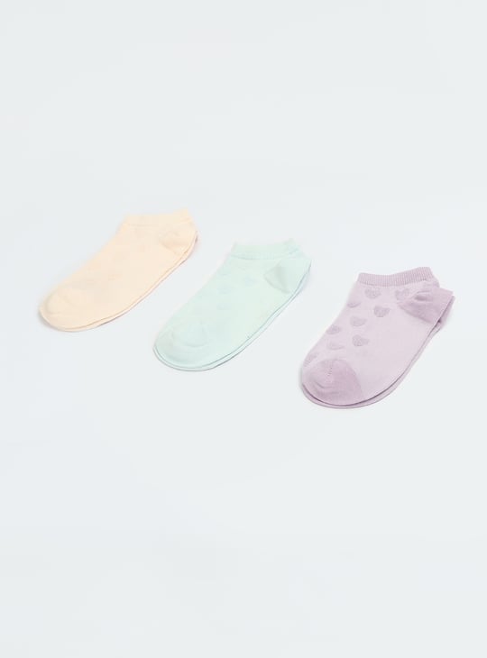 Women Assorted Ankle Length Socks - Pack of 3 | Textured