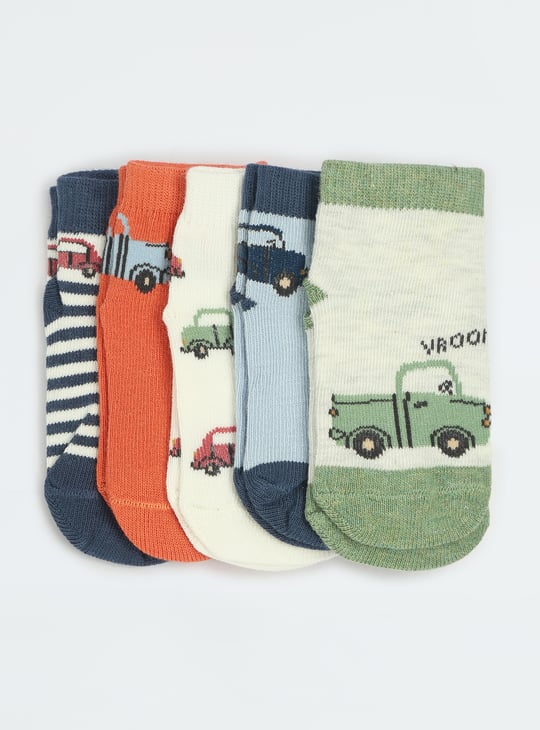 Boys Printed Ankle Length Socks - Pack of 5