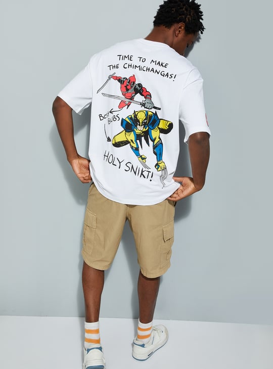 URB_N Men Oversized Deadpool & Wolverine Printed T-shirt