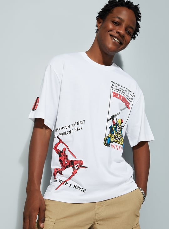 URB_N Men Oversized Deadpool & Wolverine Printed T-shirt