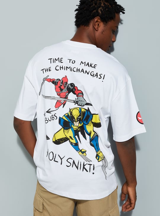 URB_N Men Oversized Deadpool & Wolverine Printed T-shirt