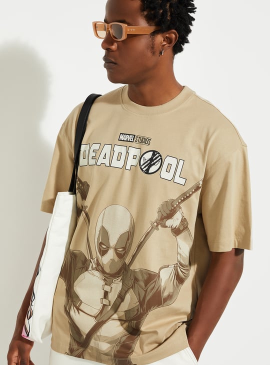 URB_N Men Oversized Deadpool Printed T-shirt
