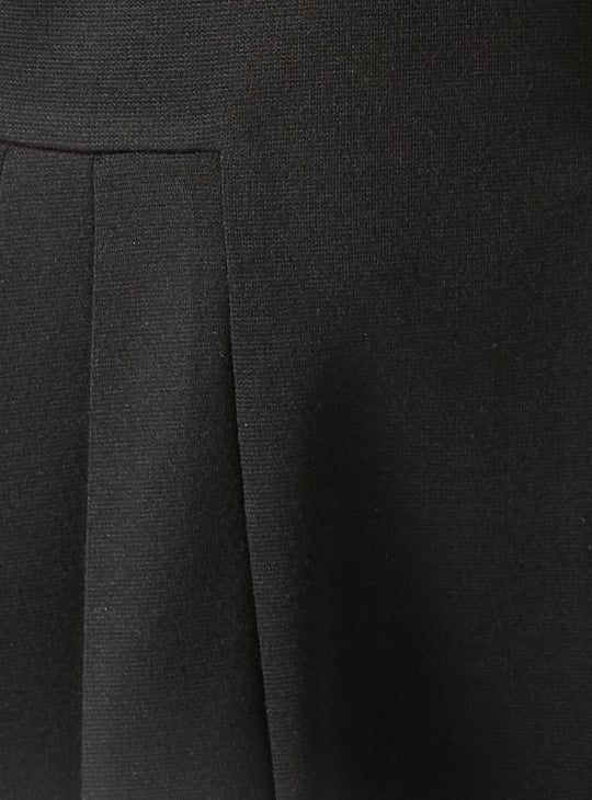 Girls Solid Pleated Dress