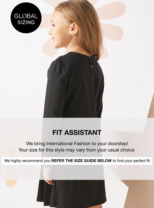 Girls Solid Pleated Dress