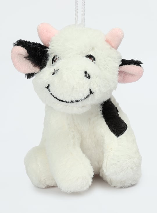 Kids Cow Car Hanging Soft Toy White Polyester