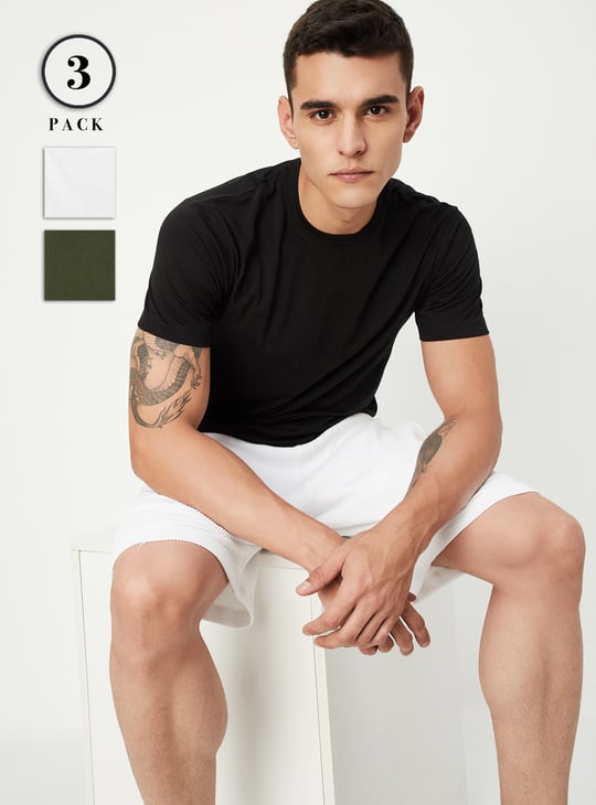 Men Solid T-shirt - Pack of 3