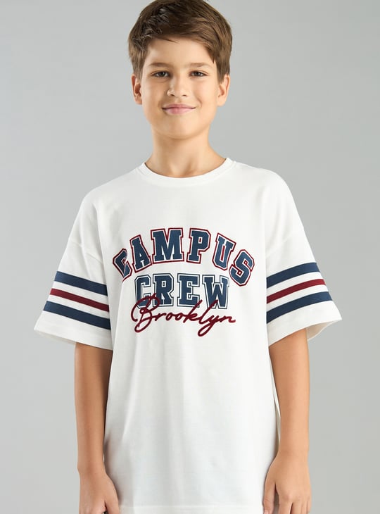 Boys Typographic Printed T-shirt