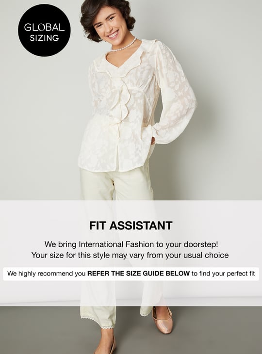 Women Lace Inset Wide Leg Trousers