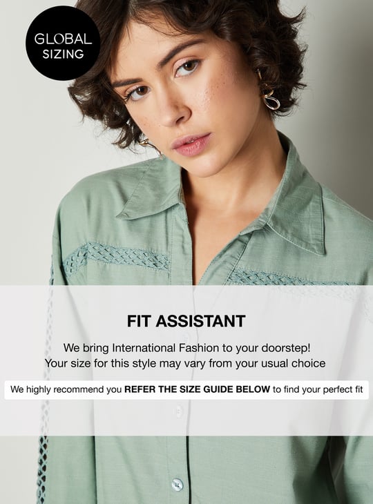 Women Oversized Lace Insert Shirt