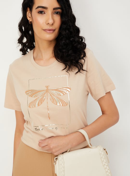 Women Metallic Printed T-shirt