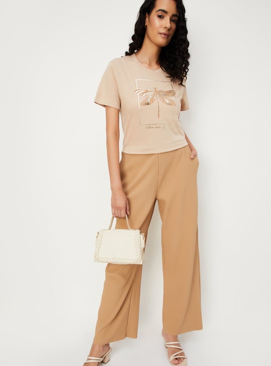 Women Metallic Printed T-shirt