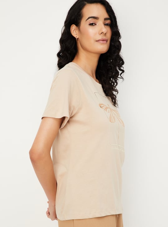 Women Metallic Printed T-shirt