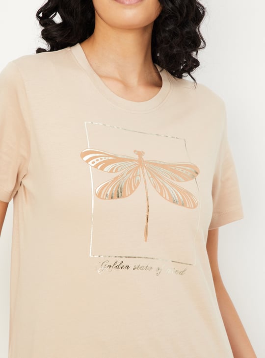 Women Metallic Printed T-shirt