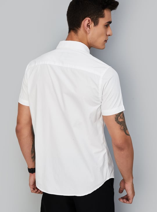 Men Slim Fit Solid Casual Shirt