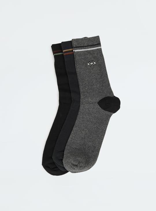 Men Colourblocked Crew Length Socks - Pack of 3