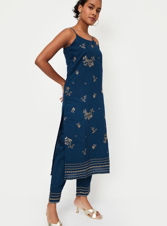 Kalki x Max Women Embroidered Straight Kurta Set