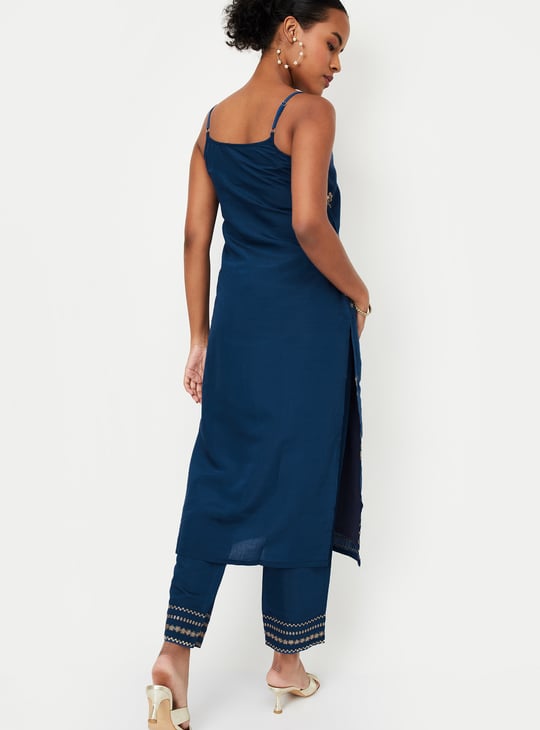 Kalki x Max Women Embroidered Straight Kurta Set