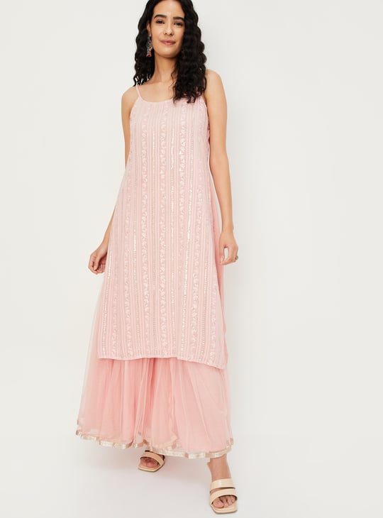 Women Embroidered Sharara Set